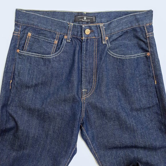 ZARA MAN DENIM COLLECTION High Waisted Straight Leg Jeans in Dark Wash - Picture 4 of 16